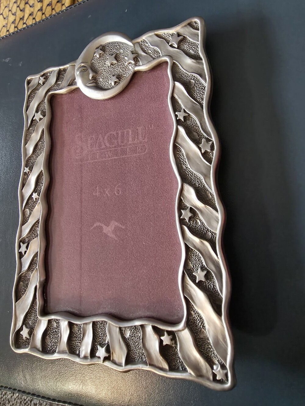 Vintage Seagull Pewter celestial-themed picture frame made in Canada.